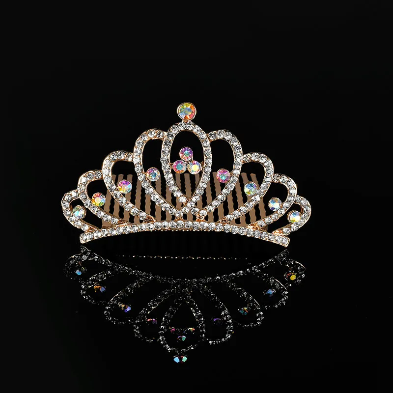 1 шт./лот Золотой горный хрусталь корона для Девочки повязка на голову вечеринка
