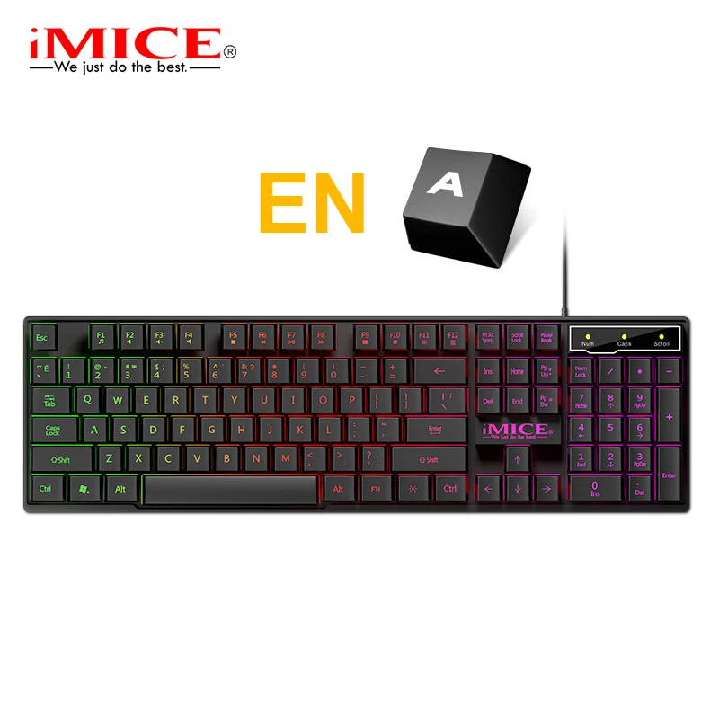 English keyboard Игровая клавиатура русская клавиатура 104 клавиатура Проводная RGB клавиатура с подсветкой компьютерная геймерская Клавиатура эргономичная для ноутбука DOTA - Color: English keyboard