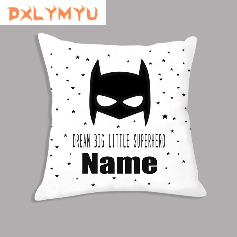 

Soft Cushion Cover for Sofa Simple Cartoon Pillow Case The Children Name Combination Diy Custom Pillow Covers For Kids