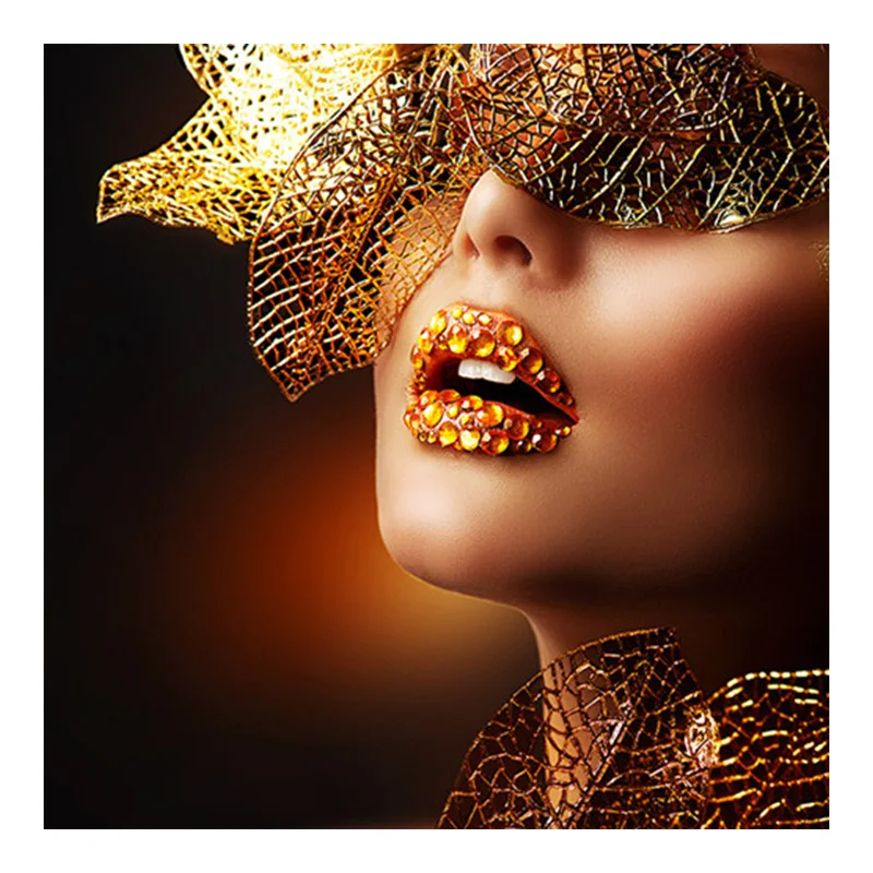 Скандинавские современные сусальное золото губ Модные женские привлекательные