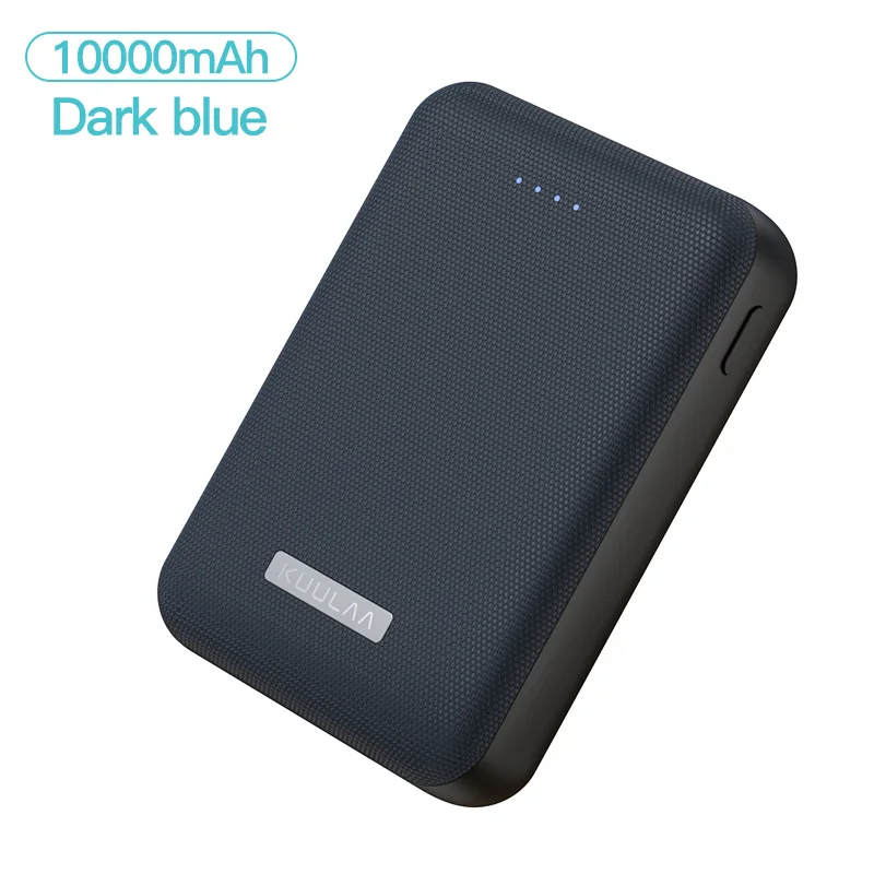 KUULAA, Дополнительный внешний аккумулятор, 10000 мА/ч, портативная зарядка, Pover Bank, 10000 мА/ч, двойной USB внешний мини-аккумулятор, зарядное устройство для Xiaomi Mi 8, повербанк - Цвет: Dark Blue
