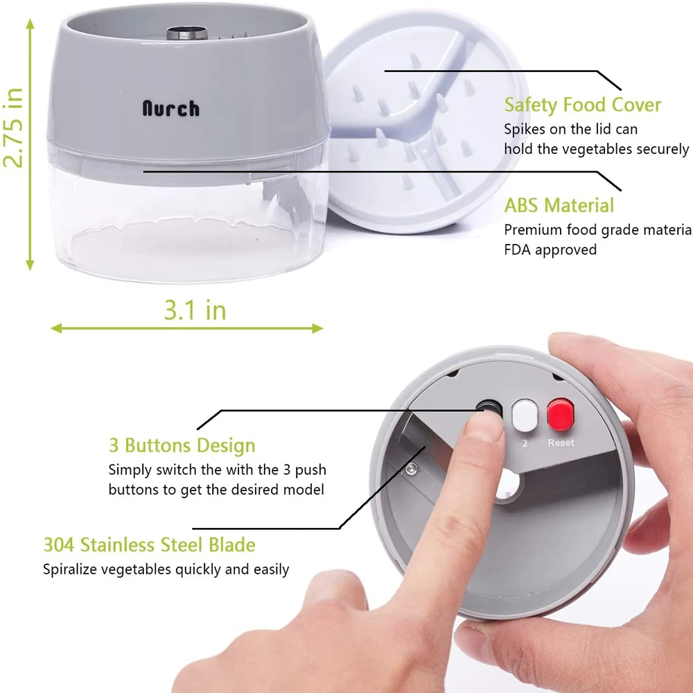 Ручной спиральный овощерезка 4 в 1 для овощей резак лапша из цуккини
