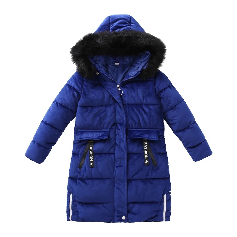 

Winter Thicken Warm Velent Long Child Coat Heavyweight Baby Girls Jackets Kids Outfits Children Outerwear For Height 110-160cm