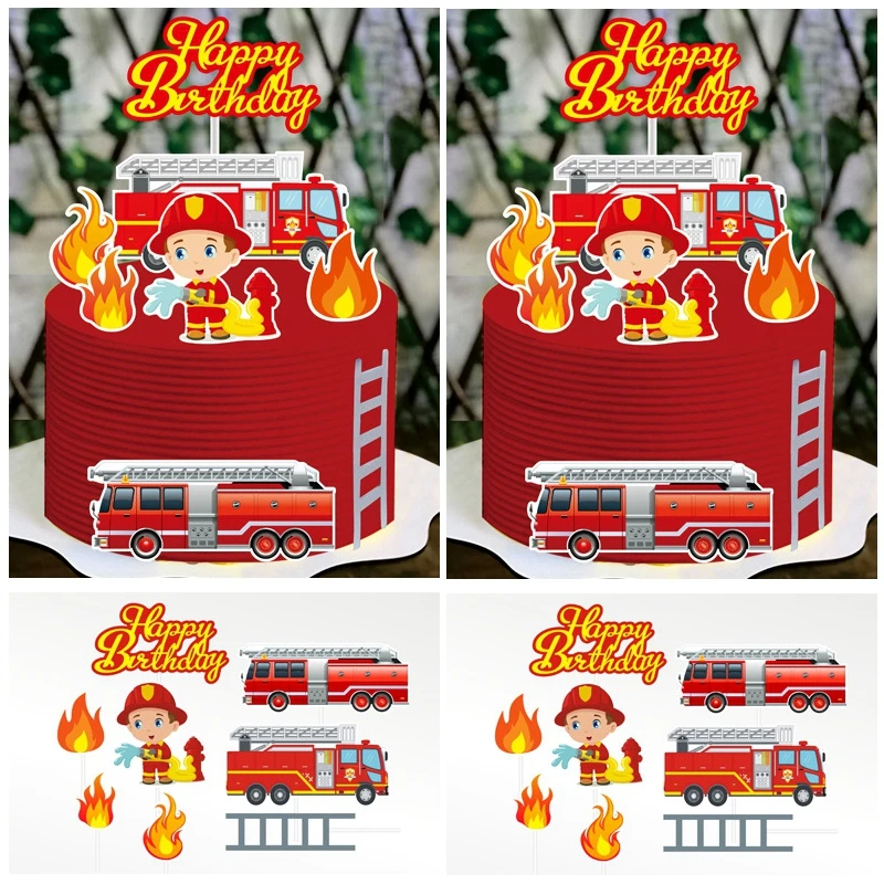 Мультфильм пожарная полиция лестница грузовик Огнетушитель сигнализация