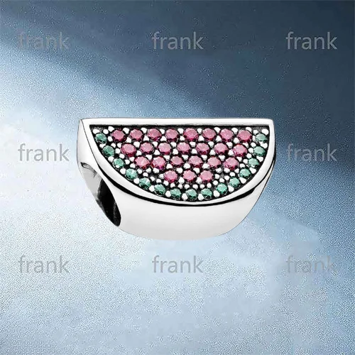 

791901CZR Watermelon Red & Green Charm