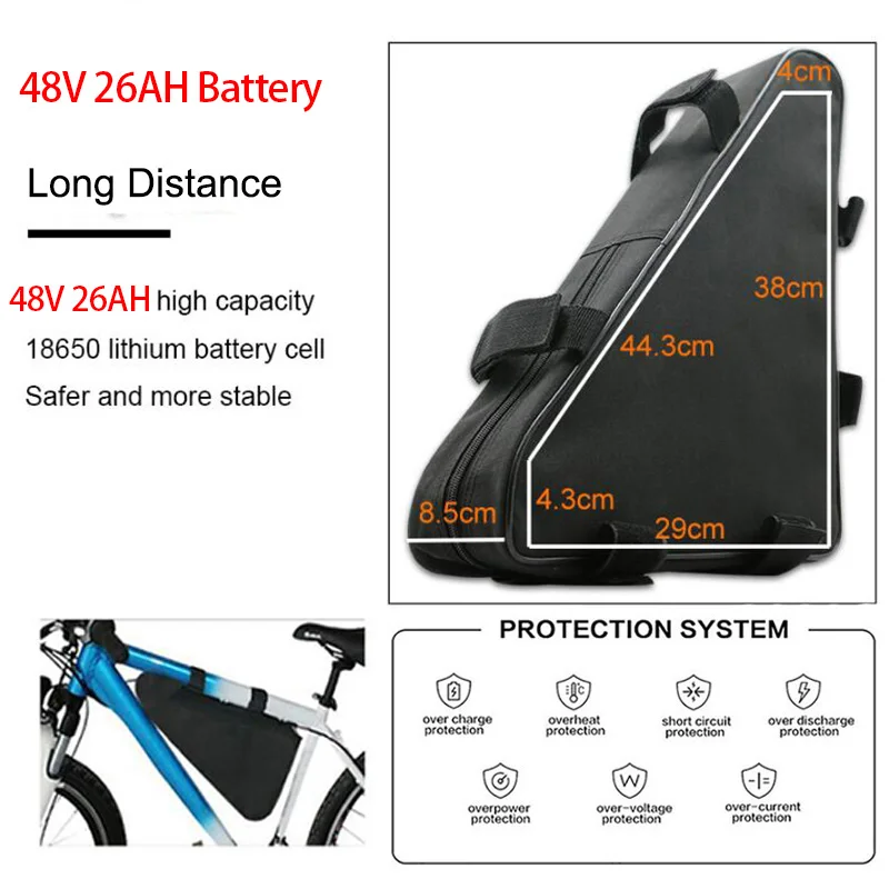 48V 26Ah battery Bafang электрическое преобразование велосипедов комплект 48 в 500 Вт Ebike E Bike 8fun BAFANG 26''700C передний привод колеса комплект Bicicleta Electrica - Цвет: 48V 26Ah battery