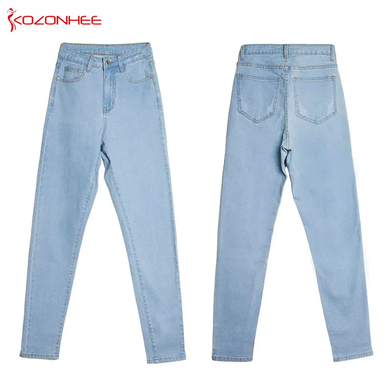 Модные Стрейчевые джинсы с высокой талией Эластичные Обтягивающие Женские