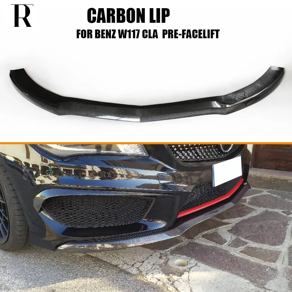 W117 AMG стильный передний бампер из углеродного волокна для Benz|front lip spoiler|lip spoilercarbon