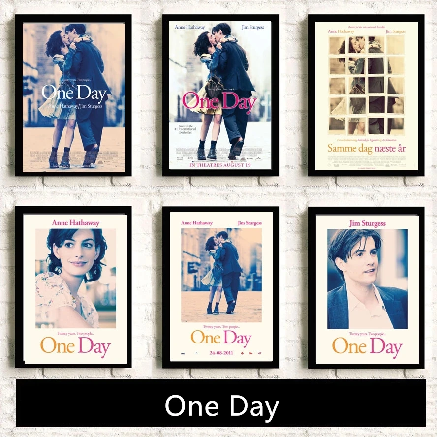 

One Day Classic Lovers TV Movie Quality Wall Art Home Decor Canvas Painting Decoration Hotel Bar Cafe Living Room Star Poster