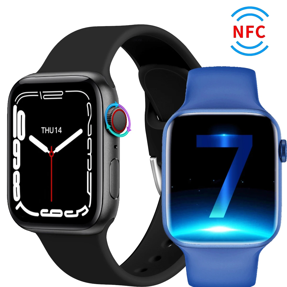 

2022 Смарт-часы серии IWO 7 HW7 Plus Bluetooth звонок NFC смарт-часы для женщин и мужчин спортивный фитнес-трекер для Android IOS PK W37 Pro