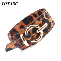 totabc fashion punk leather bracelet for women wristband charm cuff bracelets bangles jewelry gift pulsera