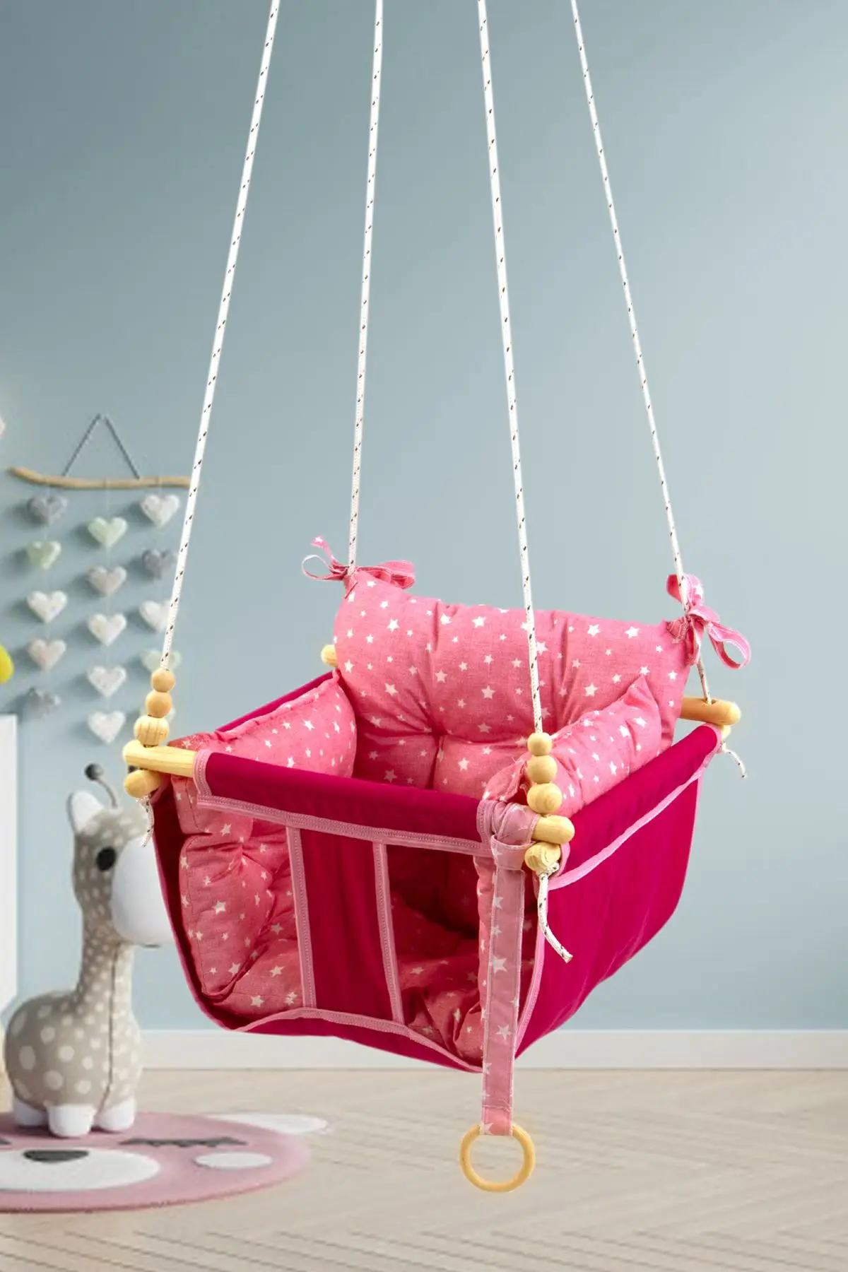 Розовый безопасное вспомогательное устройство для игрушка кресло качалка