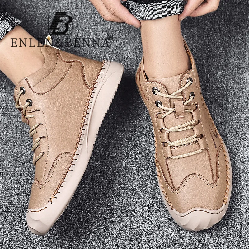 

Fashion Design Men Casual Shoes Leather Rubber Winter Men Sneakers Luxury Soft Shoes for Men Flats Comfortable Non Slip Walking