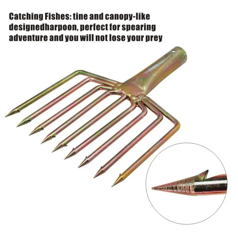 Рыболовная гарпуна 9 Зубцов черная/цветная из нержавеющей стали острый колючий