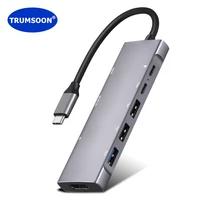 trumsoon type c to 4k hdmi compatible sd tf card reader usb 3 0 c audio dock for macbook samsung s20 dex xiaomi 10 tv netflix
