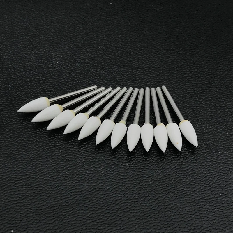 60Pcs/5Sets Dental Flame Mounted White Stone Lab Polishing Burs- FG Material | Красота и здоровье