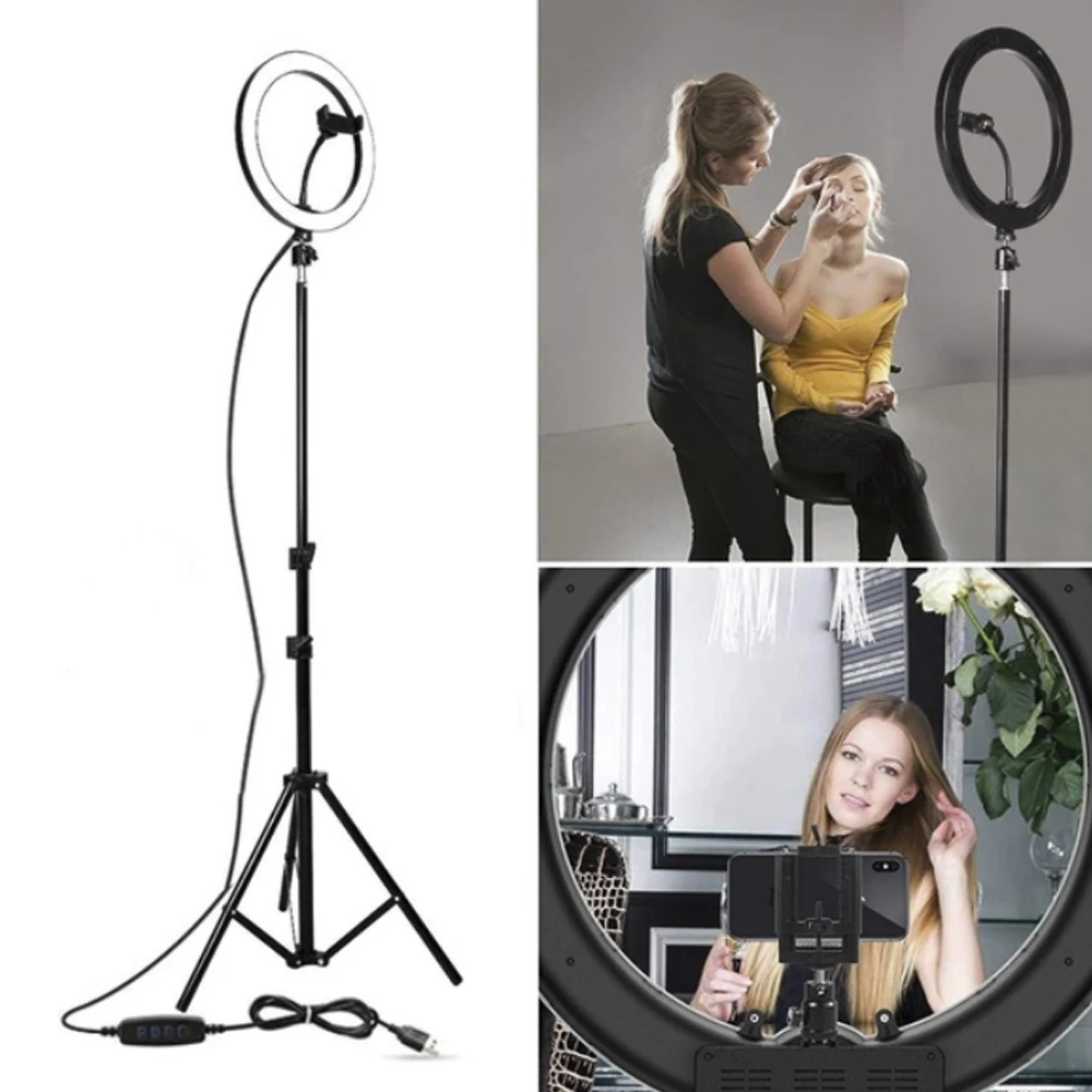 16cm/20cm LED Ring Light Lamp Photo Studio Video Beauty Makeup camera With 160cm Bracket Set For iPhone Samsung Galaxy Huawei |
