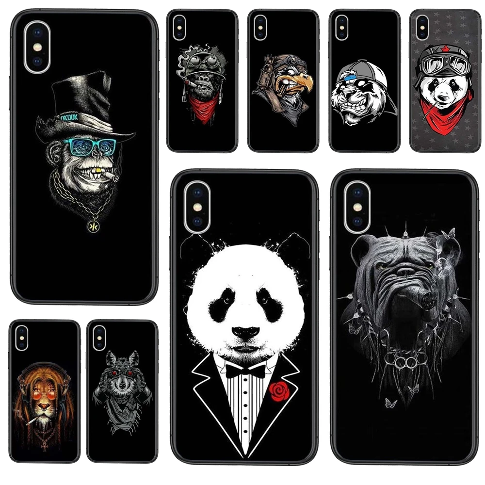 Дешевый чехол для Xiaomi Redmi 9 9A 9C 8A Pro Max K40 Plus Dog Ol Panda Black Funda Soft Prime Tpu Back on.