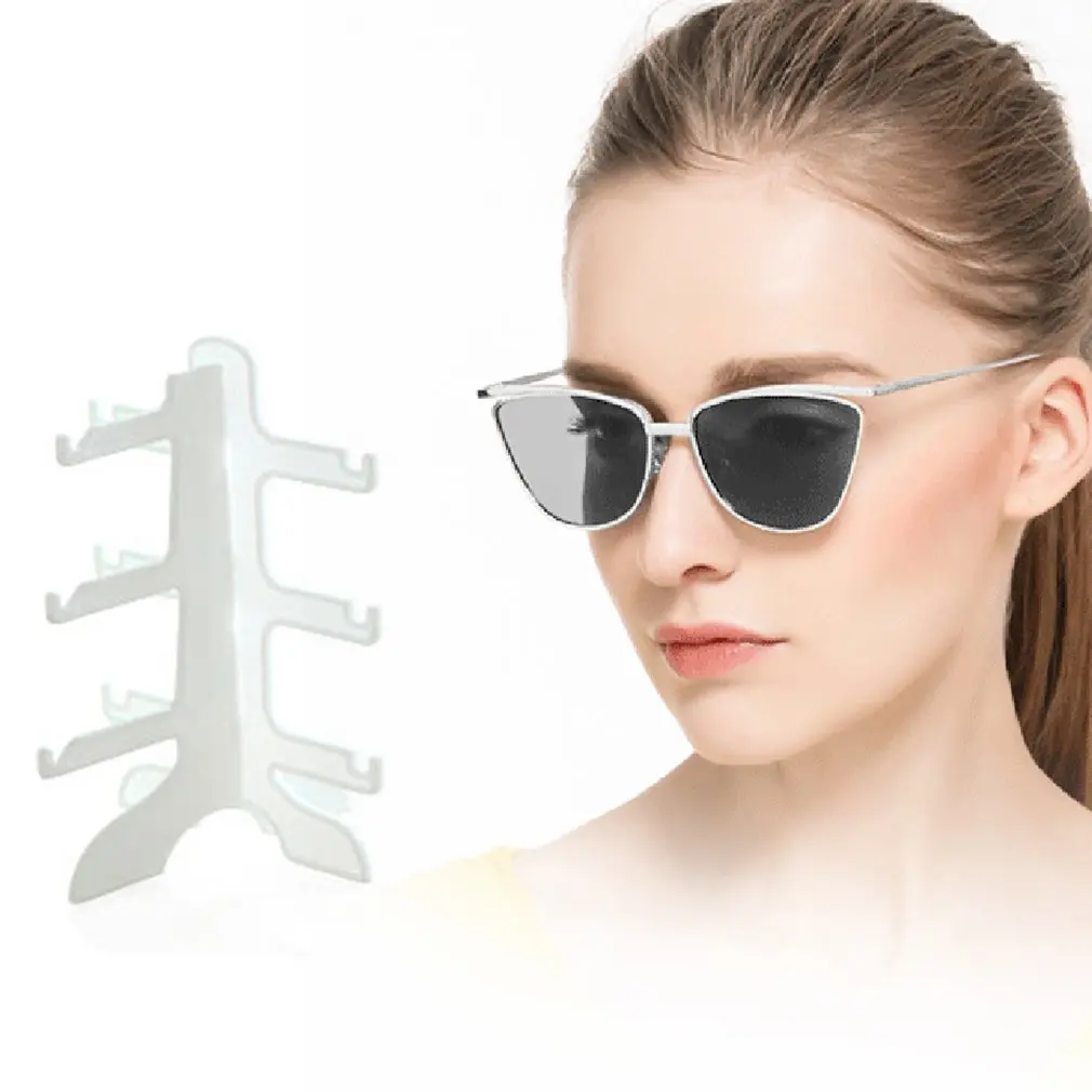 Очки солнцезащитные очки шоу стенд 3 слоя белый/прозрачная стойка держатель