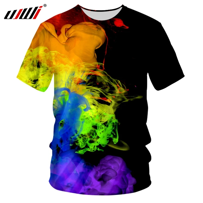 UJWI Мужская свободная Спортивная футболка с круглым вырезом 3D мини черепа панк