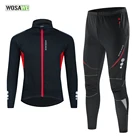 Мужской комплект велосипедной куртки WOSAWE, зимняя флисовая велосипедная кофта, ветрозащитные теплые спортивные брюки с флисовой подкладкой, одежда для горных велосипедов