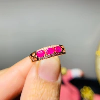 fine jewelry natural ruby 925 sterling silver exquisite new adjustable gemstone women ring support test hot selling