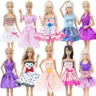 Мини-платье ручной работы смешанный стиль повседневная одежда для свиданий кружевная юбка цветочный узор платье Одежда для куклы Барби аксессуары для детей игрушки