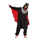 Летучая мышь кигуруми черная красная забавная Милая комбинезон для женщин мужчин взрослая зимняя пижама костюм животного для Хэллоуина вечевечерние выступления полярный флис