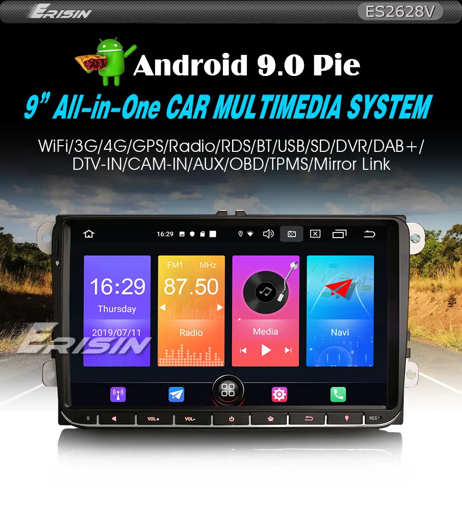 " Android 9,0 OS Автомобильная Мультимедийная навигация GPS радио для Volkswagen Tiguan 2007-& Jetta 2005-& T5 Caravelle 2010