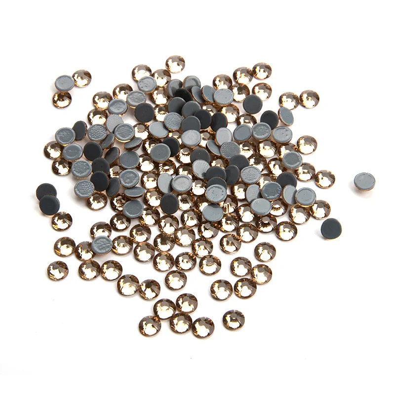 SS6/SS8/SS10/SS12 Горячая фиксация Стразы Lt. topaz Цвет Flatback Стекло железные декоративные