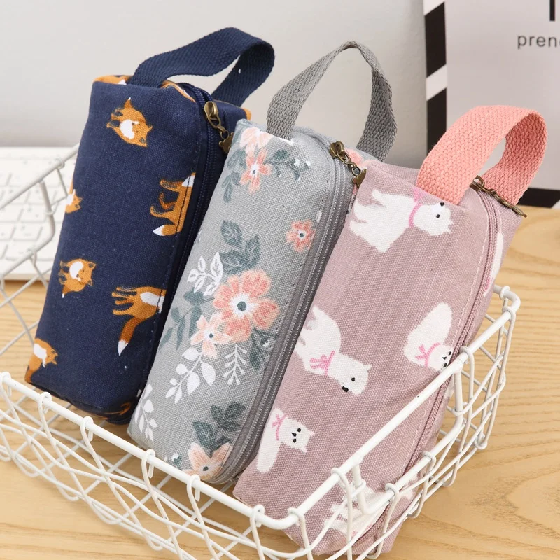 

Novelty Canvas Pencil Case Stationery Kids School Pencil Cases Boys Girls Pencil Bag for School Supplies