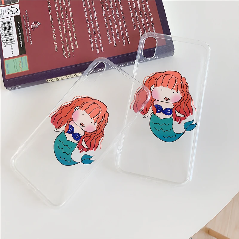 Korea Cartoon Floral Phone Case for Iphone X Xs Max Clear Painted Soft Tpu Silicon 6s 7 8plus Back Cover |
