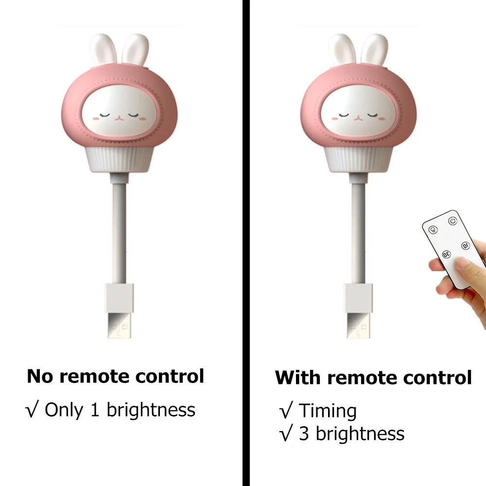 Night Light Children Bear Rabbit For Baby Lamp USB Led Children's Christmas Gift Room Decor | Освещение