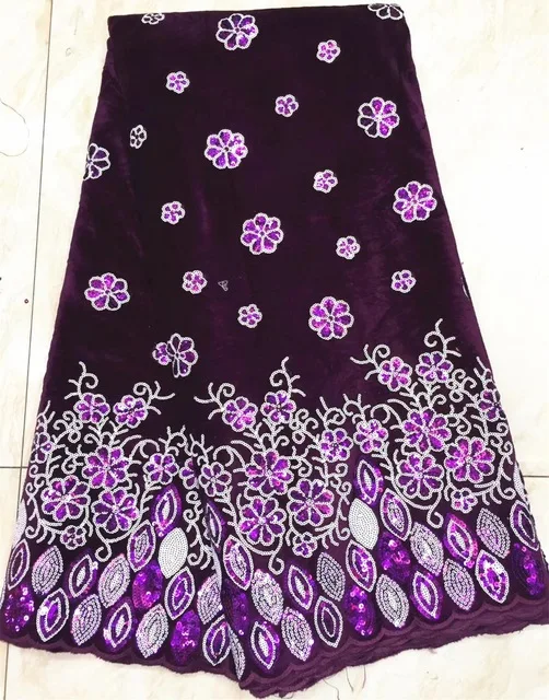 

New African french velvet Lace Fabrics Latest Nigerian Wedding Lace Fabric Embroidered Dubai sequins French Tulle Lace for dress