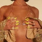 Блестящие украшения, простая цепочка на грудь, ювелирные изделия, бюстгальтер, боди для женщин, портупея, роскошные аксессуары для бикини с кристаллами, нижнее белье, ювелирные изделия в подарок