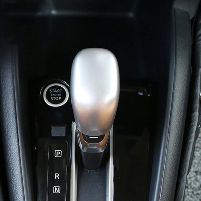 

For Nissan Micra 2019 ABS Matte/Carbon fibre Car gear shift lever knob handle Cover Trim Car Sticker Styling Accessories 1pcs
