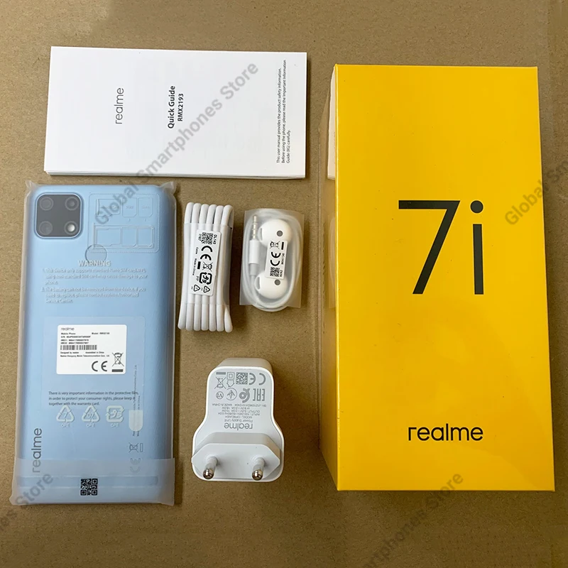 

Global Version realme 7i Mobile phones 6.5'' HD+ Helio G85 Octa Core 4GB RAM 18W Quick Charger 6000mAh Android 10 Smartphones