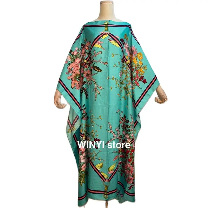 

Middle East Printed Dresses For Women Fashion Design Loose Dress Batwing Maxi Long Femme Vestidos Summer Party Elegant Dress