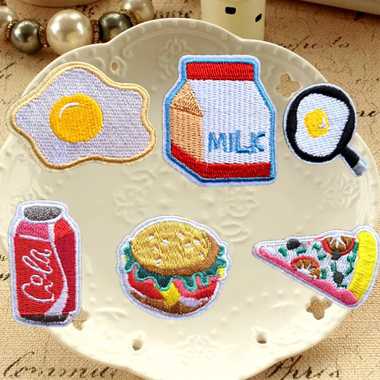 1 шт пластырей для одежды животных продукты ящики молока жетон на полосатая