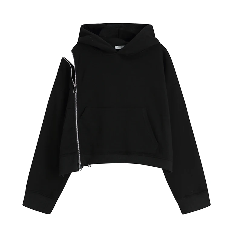 

Off Shoulder Hip Hop Style Street Sweatshirt Women Clothes Harajuku 2021 Korean Fashion Black Pullover Hoodies Goth Oversize