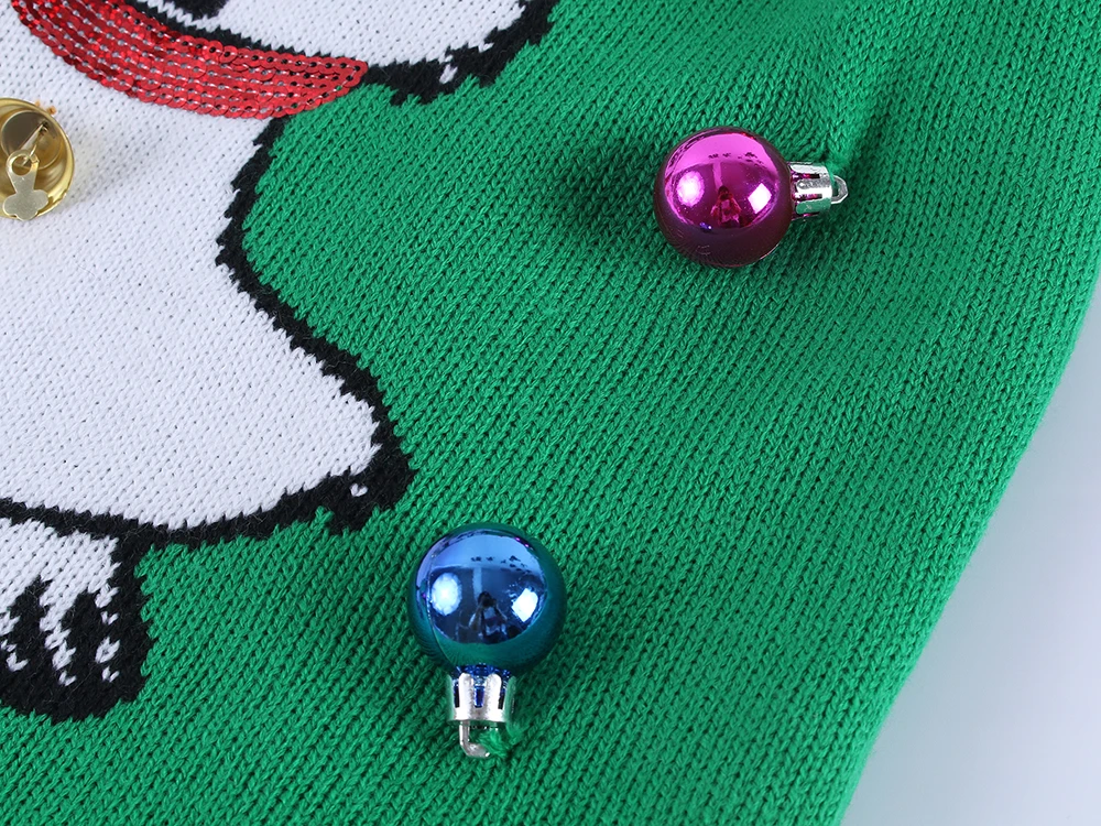 Светодиодный светильник вязаный Топ уродливый джемпер Мультяшные кошачьи