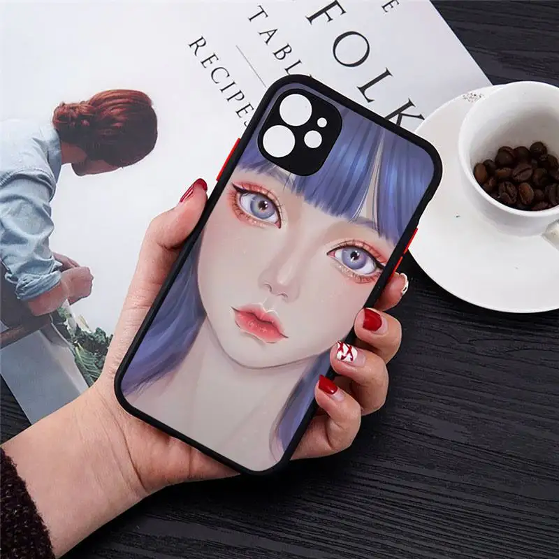 

Sexy personality girl Phone Case Matte Transparent for iPhone 7 8 11 12 s mini pro X XS XR MAX Plus cover funda