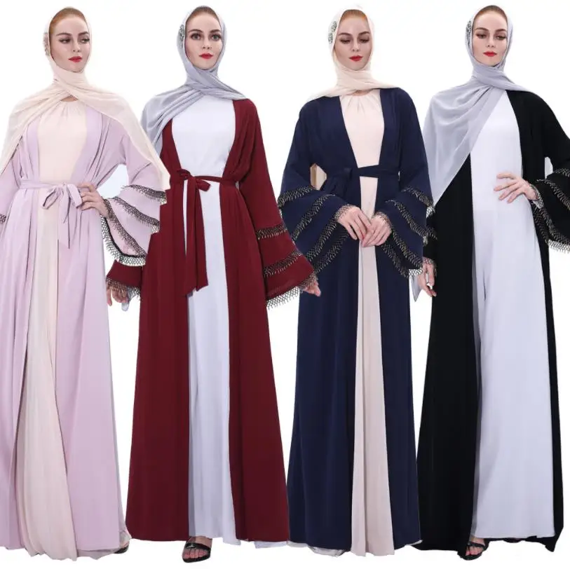 Роскошный мусульманский кардиган с бисером, Абая, длинное платье-кимоно, халат, туника, Jubah Katfan, Ближний Восток, ЕИД, Рамадан, арабский, исламс...