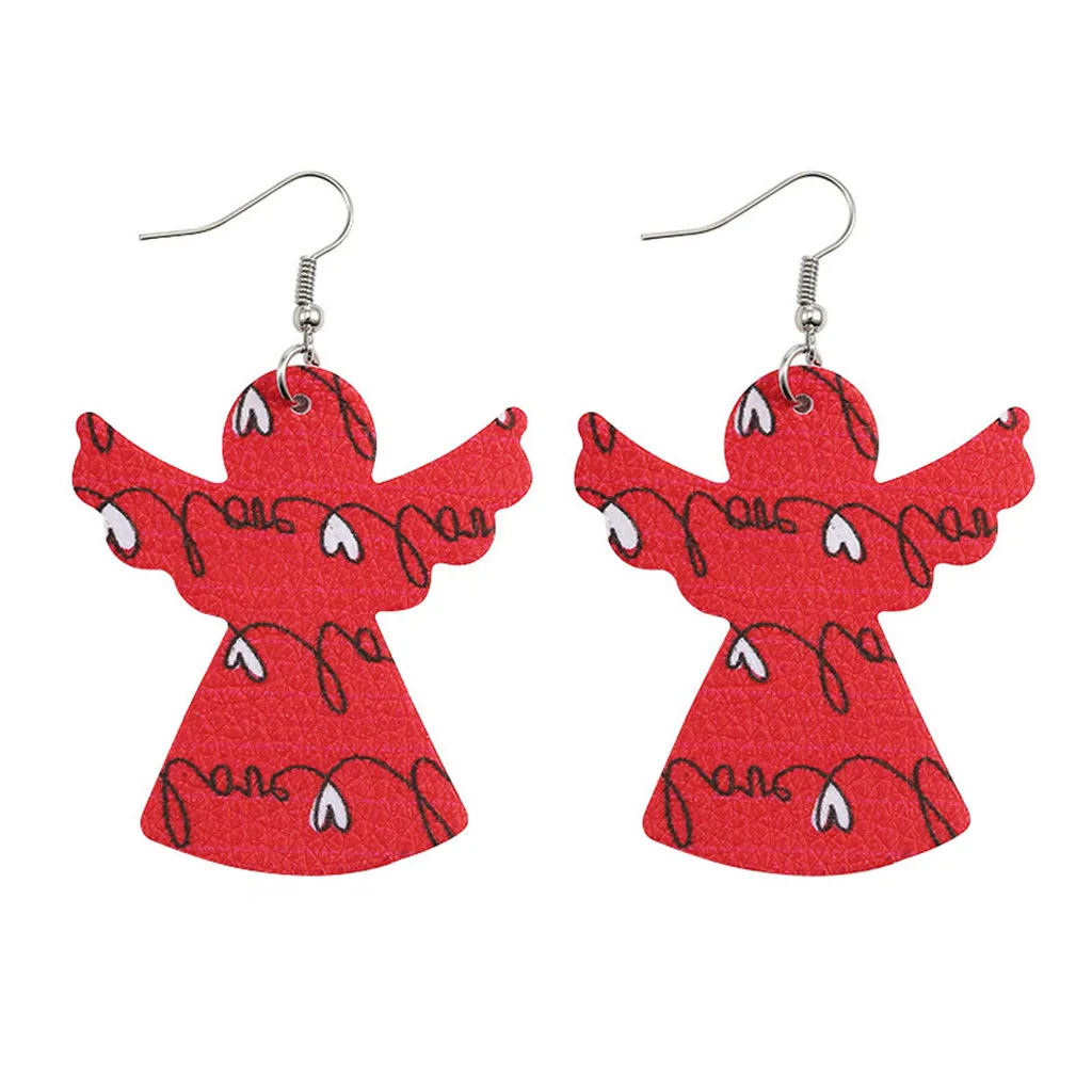 Женские серьги из искусственной кожи в горошек с принтом сердца|Серьги-подвески|