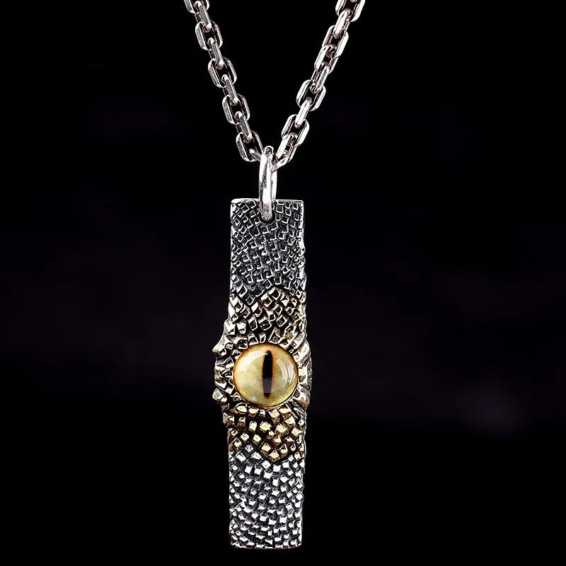 

925 sterling silver jewelry Thai silver exquisite personality tiger eye pendant for male man's silver pendant