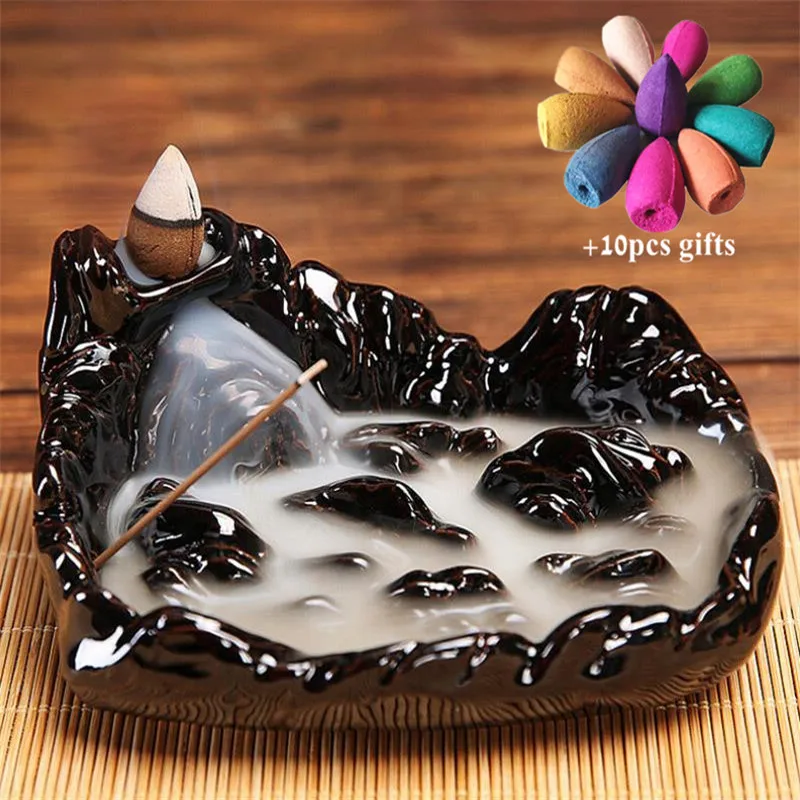 Керамическая курильница в стиле ретро с обратным потоком креативная черным