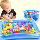 Детские 14 шт.компл. магнитные интерактивные игрушки для рыбалки родитель-ребенок игра для детей 1 Удочка 1 сетка 12 3D Рыба детская игрушка для ванной уличная игрушка