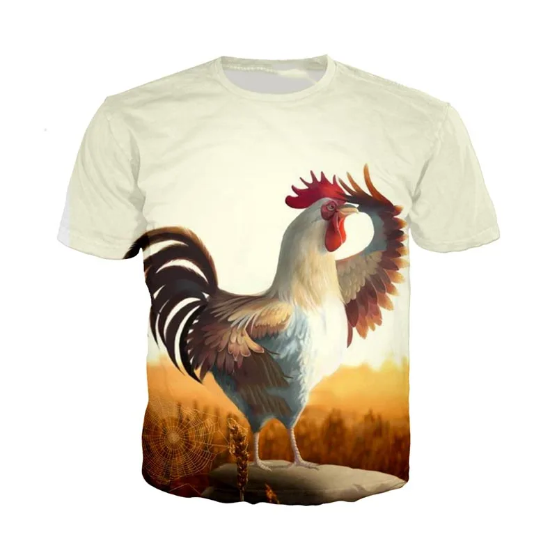 

Men and women 3d printed T-shirt rooster T-shirt short-sleeved Harajuku clothing hip-hop summer street casual sports shirt