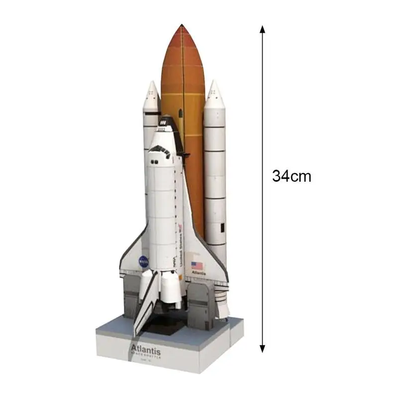 

1: 150 3D Paper Model Space Library Papercraft Cardboard For Children Puzzle DIY Atlantis Handmade Shuttle Rocket Paper Toy U5W8