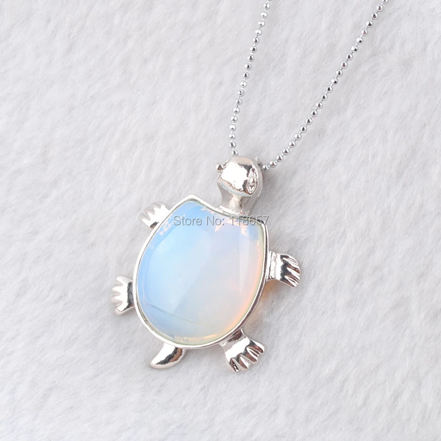 Ожерелье с подвеской в форме черепахи из натурального опала и бусин, модное украшение для женщин и мужчин с цепочкой чакр, 18 дюймов. IN3731.